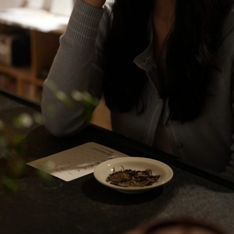 Tea tasting with tea sample